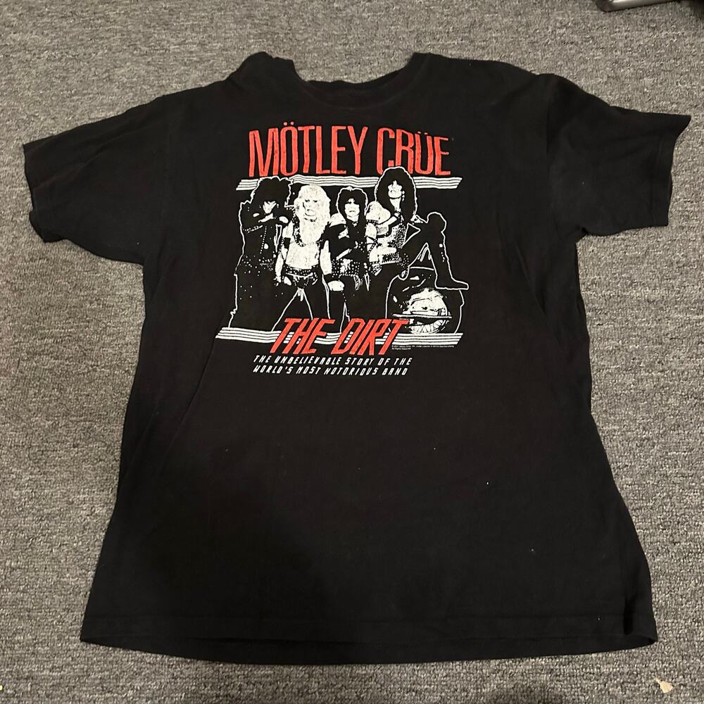Motley Crue Black Front Print Crewneck Short Sleeve Shirt Size Large